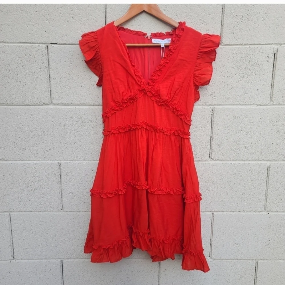 NWT Endless Rose | Finnegan Ruffle Sleeve Red Mini Dress Size XSmall
